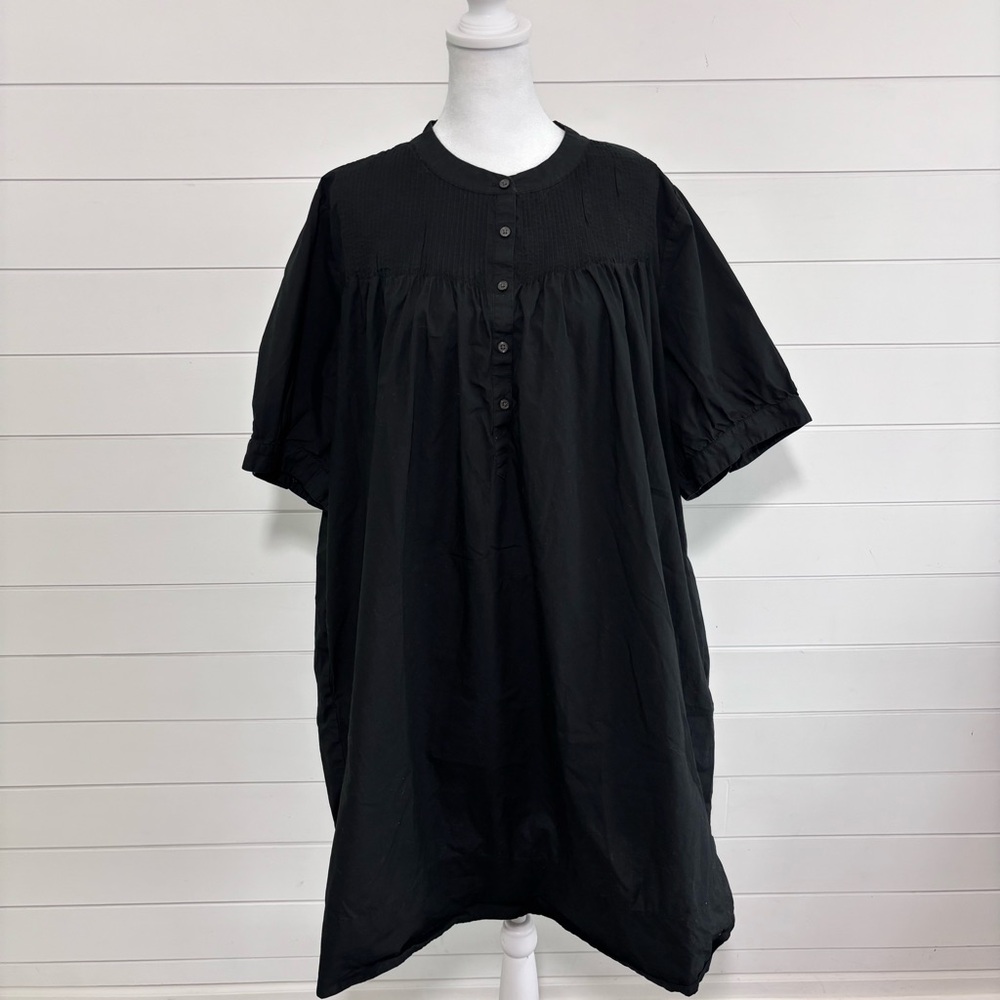 J. Crew Black Button-Front Dress